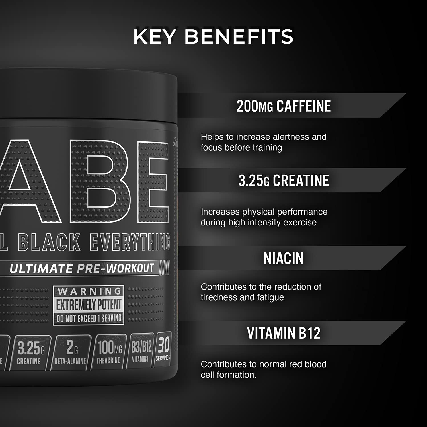 Applied Nutrition ABE All Black Everything Pre Workout Powder Energy