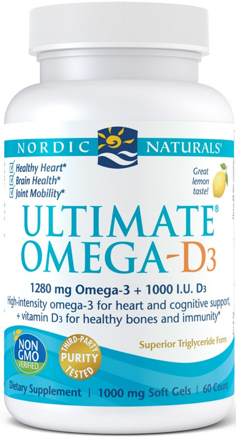 Nordic Naturals Ultimate Omega-D3, 1280mg Lemon