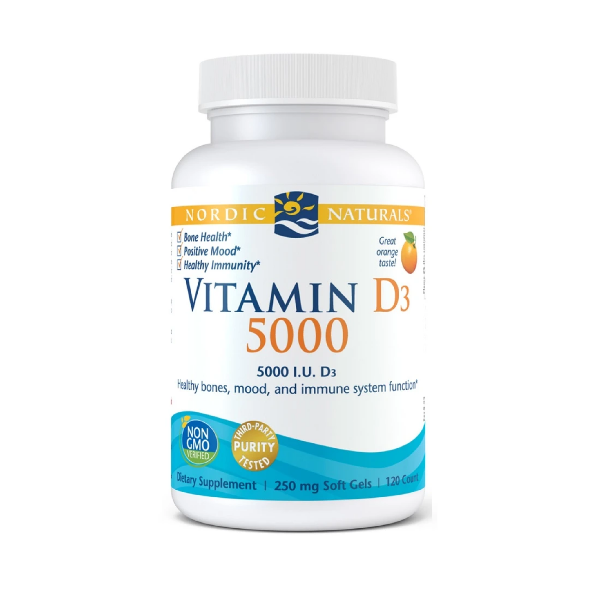 Nordic Naturals Vitamin D3 5000, 5000 IU Orange