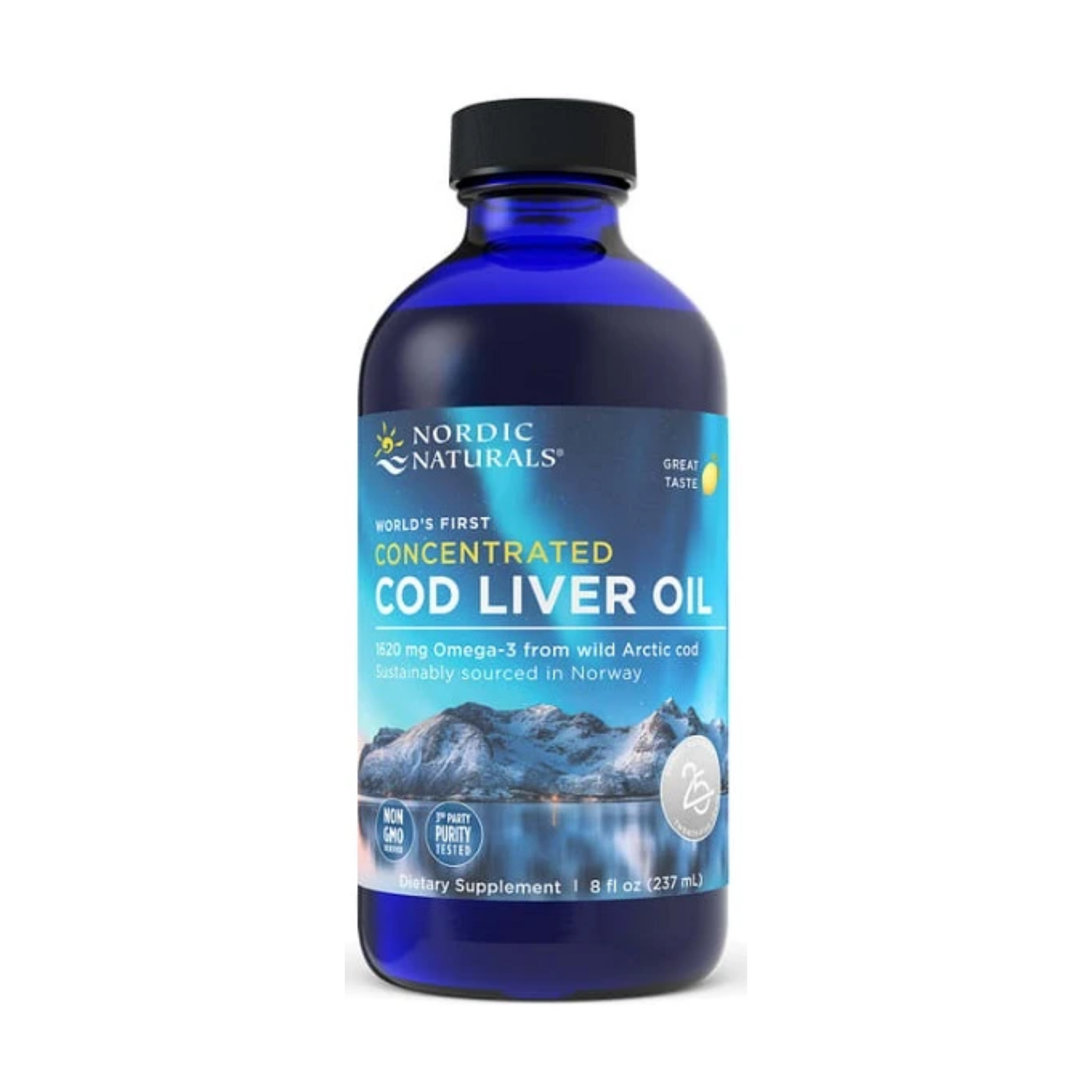 Nordic Naturals Concentrated Arctic Cod Liver Oil, 1620mg Lemon